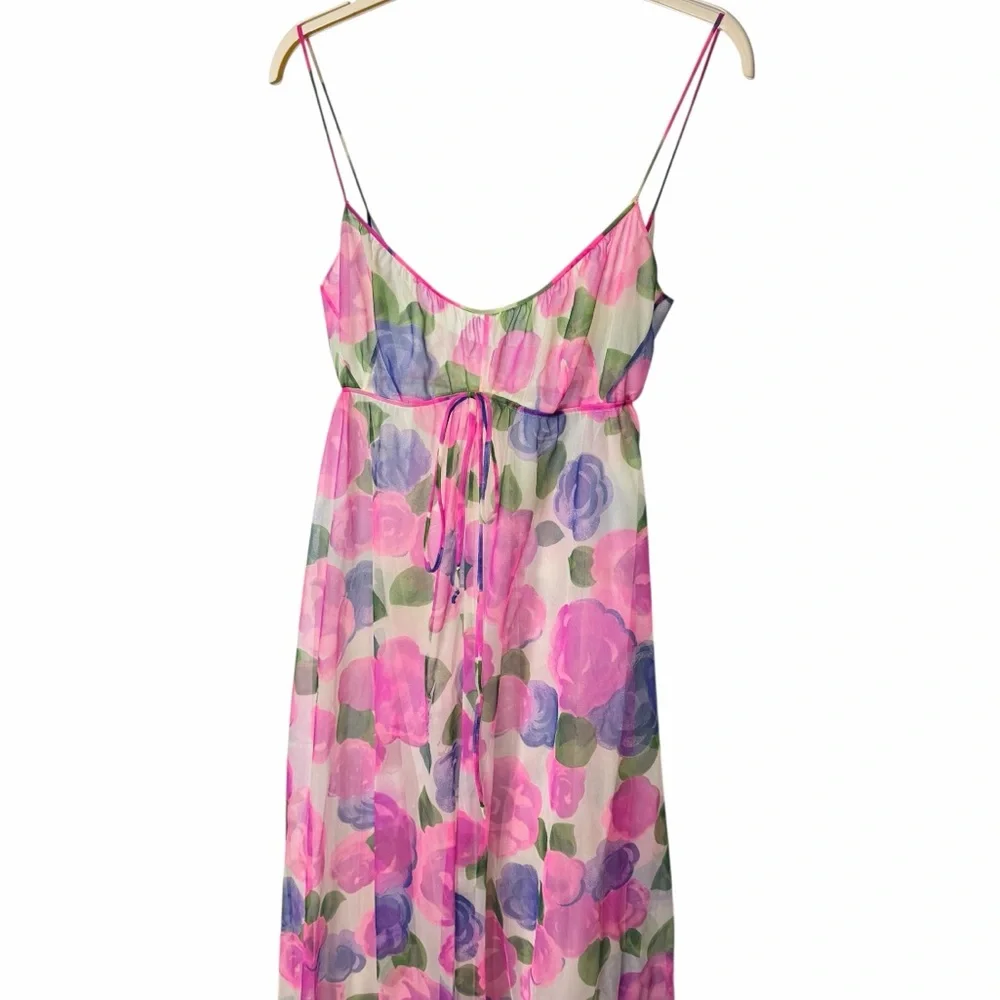 Claire Sandra Lucie Ann Beverly Hills Vintage Colorful Maxi Dress Nightgown